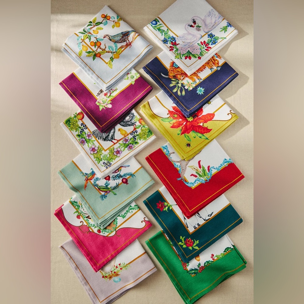 NWT - Anthropologie - Lou Rota Napkins, Set of 12